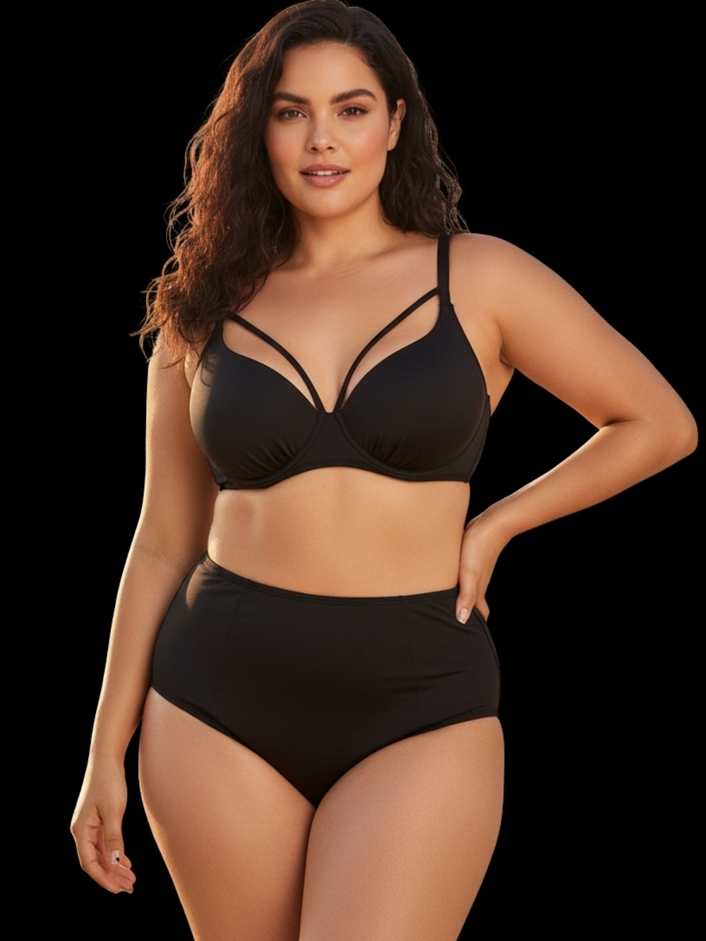 torrid Black Underwire Swim Top
